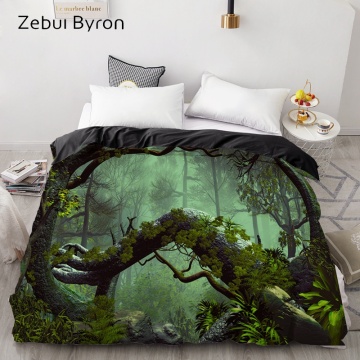 3D Duvet Cover Custom,Comforter/Quilt/Blanket case Queen/King,Bedding 140x200/220x240/200x200 Quilt Cover Primeval forest