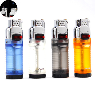 Butane Gas Lighter With Fire Lock Inflatable Ghost Flame Funny Lighters Gringding Wheel Flint Cigarette lighter