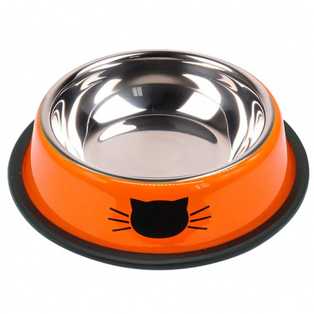 Hot Dog Cat Bowl Stainless Steel Tableware Portable Travel Food Bowls Non-slip Puppy Outdoor Drinking Water Bowl Pet Supplies