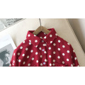 Girls Blouse Shirt Dot Wine Red Long Sleeve Chiffon Shirt for Baby Girl Spring Clothing Slim Blouse Baby Clothes Shirts