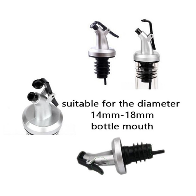 Oil Bottle Stopper Lock Plug Seal Leak-proof Food Grade Rubber Nozzle Sprayer Liquor Dispenser Wine Pourer Kitchen Bar Tool