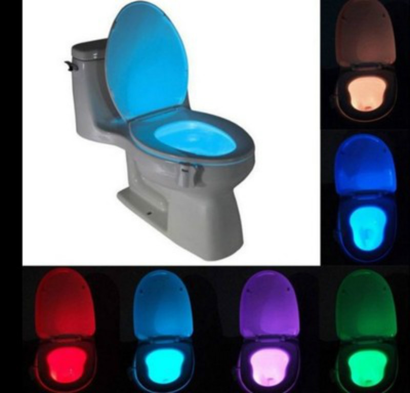 Smart Bathroom Toilet Nightlight LED Induction Activated On/Off Seat Sensor Lamp 8 multicolour Creative Toilet lamp Hot Sale