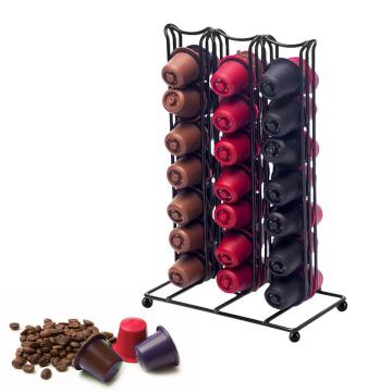 42Cups For Nespresso Coffee Pods Rotating Rack Coffee Capsule Stand bracket Capsules Storage Shelve Organization Holder