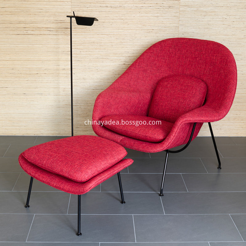 Womb_Chair_with_Ottoman_in_Fabric