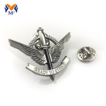 Silver Custom Metal Pilot Wing Pin Badge
