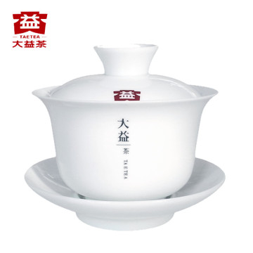 [GRANDNESS] Pu'er Tea Dayi Gaiwan Tea Set White Gongfu Tea Porcelain Gaiwan 150 ml Gaiwan Porcelain
