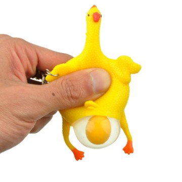 Slime Anti-stress Squishy oyuncak squeeze Anti-stress Chicken Parody Toy Ventilation Laying Eggs Hens Stress Keyring Ball Gadge