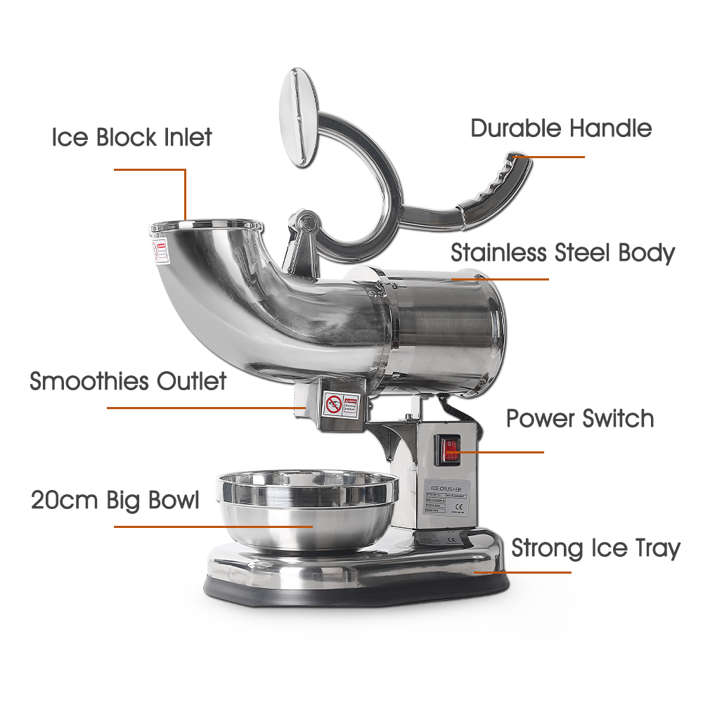 ITOP Full Stainless steel Ice Crushers Shavers Electric Ice Smoothies Maker Blender Machine For Coffee Bar Shop EU/US/UK Plug