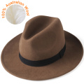 FURTALK 100% Australian Wool Fedora Hat for Women Men Vintage Wide Brim Fedoras Felt Hat Jazz Couple Cap Black Grey Brown Hat