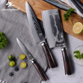 3PCS Chef Cleaver Vegetable Kitchen Knife Set Damascus Steel Cooking Chef Knives Fruit Chinese Cleaver Slicing Kitchen Knives