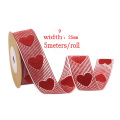 Love Embossed Ribbon Wedding Decoration Lover Gift Packaging Peach Heart Red lace pink