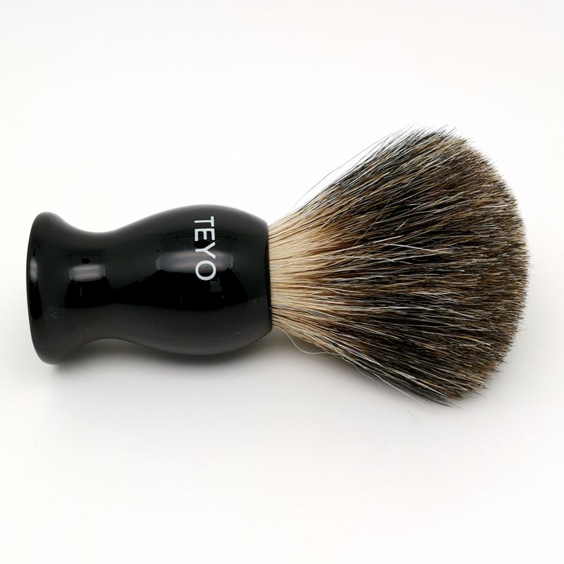 TEYO Pure Badger Hair Shaving Brush of Resin Handle Perfect for Man Wet Shave Cream Safety Double Edge Razor Beard Brush