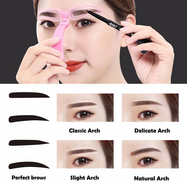 4pcs/set Eyebrow stencils Reusable Eyebrow Shaping tool Defining Template Eyebrow Stencils brow Grooming Card Makeup Tools