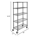 5 Tiers Storage Wire Shelving With Wheel Casters