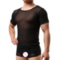Men's Undershirt Transparent Shirt Sleeveless T Shirt Mesh Men Singlet See Through Underwear Male Sleepwear Sexy Bodysuit Cloth