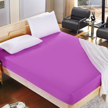 1pcs 100%Polyester Solid Fitted Sheet Mattress Cover Four Corners With Elastic Band Bed Sheet