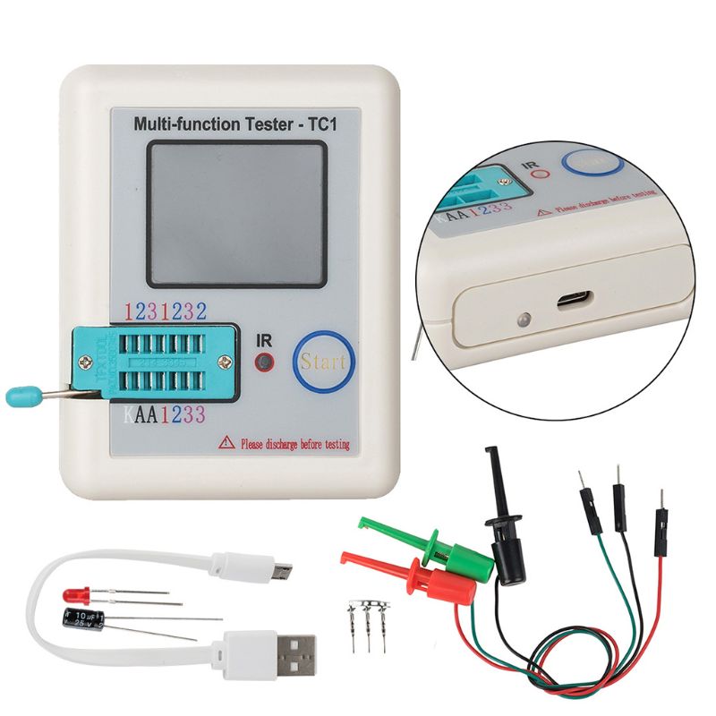 Transistor Tester TFT Diode Triode Capacitance Meter For LCR-T6/TC1 NPN PNP MOSFET Whosale & Dropship