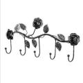 1pcs 5 Hooks Clothes Rack Robe Key Holder Wall Hanger Hooks Rose Leaves Metal Over Door Kitchen Bathroom Coat Holder