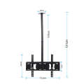 Adjustable Support Tilt LED LCD TV Ceiling Mount Bracket For 32-63 inch 360 Degree Rotation Down 15 Degree TV Stand