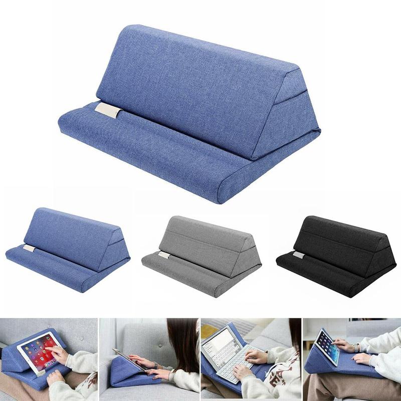 Tablet PC Stand Pillow Holder Computer Cushion Linen Cotton Lightweight Comfortable Foldable For iPad MacBook Galaxy
