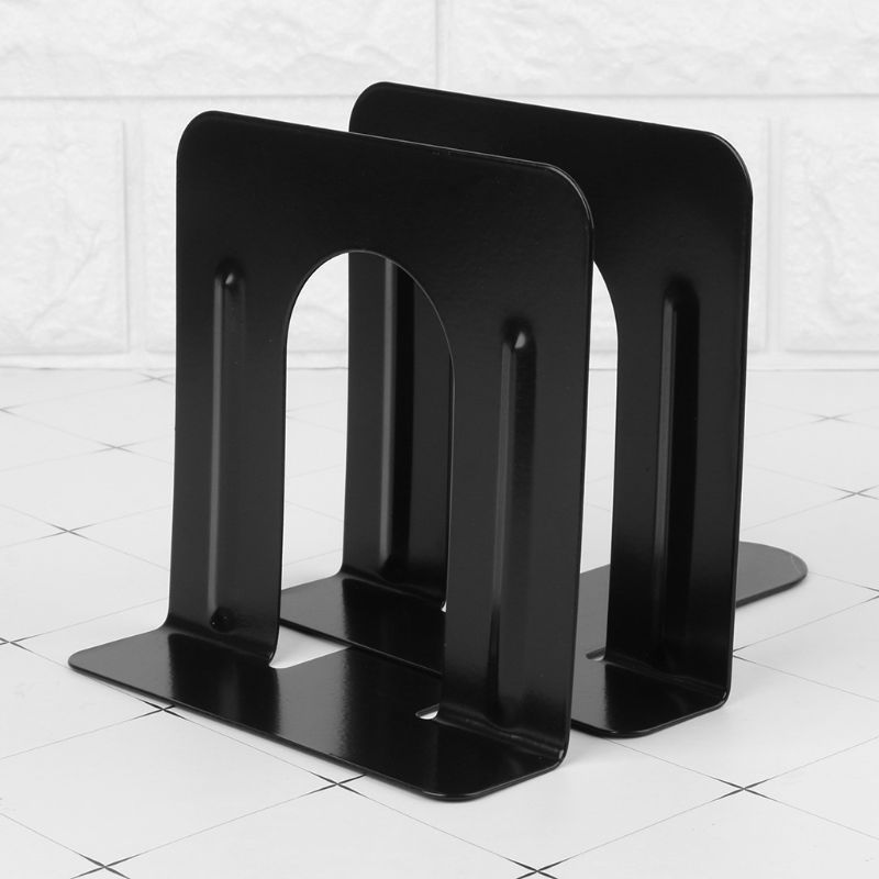 Simple Style Metal Bookends Iron Support Holder Nonskid Desk Stands For Books