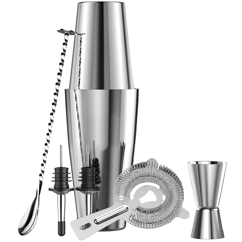 Cocktail Shaker Set, Kollea Cocktail Shaker with Strainer, 6-Piece Stainless Steel Bar Set Bartender Mixer Kits