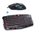 Newest Tri-color USB Wired LED Backlit Laptop Computer Gamer Keyboard Mouse Combo Optical Professional 7 Buttons 5500 DPI Mice