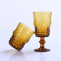Solid Amber Color Glass Tumbler And Goblet