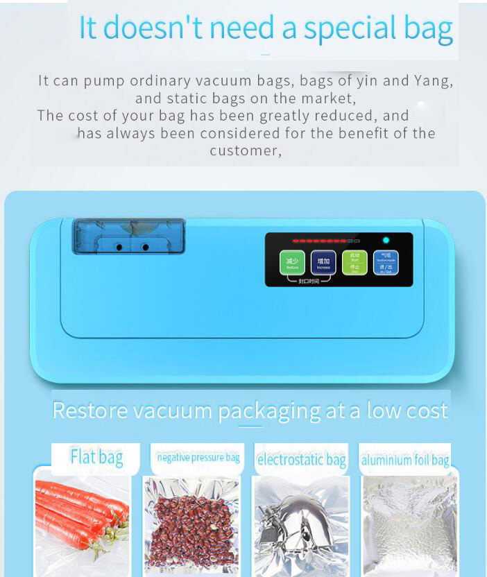 Fast Shipping 2019 New Household Vacuum Food Sealer Packaging Machine P-290 Vacuum packer Give free 10 Pcs Vacuum Bags