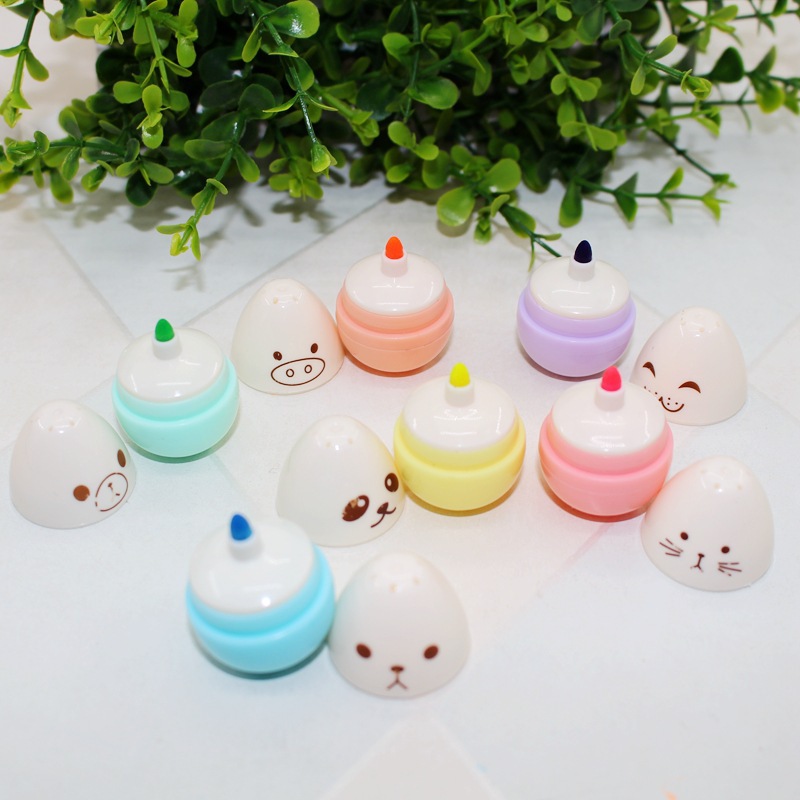 6 Pcs Mini Smile Egg Candy Banana Highlighter Pens Marker Pen Cute Stationery Material Escolar Papelaria Writing School Supplies