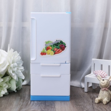 Refrigerator Play Set Doll House Doll Fridge Freezer With Food Kid Toy Furniture Toy For Children
