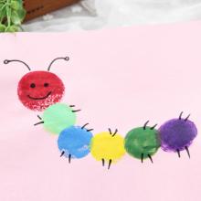 4pc DIY Painting Toy Gift For Children Graffiti Paint Coloring Pages for Children Wooden Yellow Sponge Doodle Brush