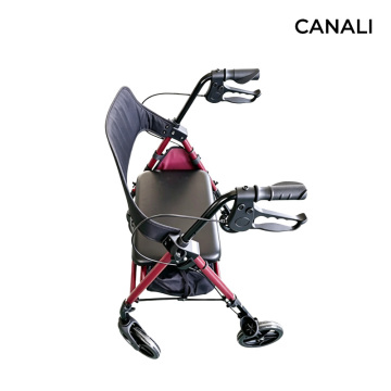 Red Frame 4-Wheel Rollator Walker