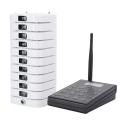 SU-669-S Pager Meal Puller Queue Wireless Calling System 1pcs Keyboard +10 Channels Receiver Set for Restaurant Queuing System