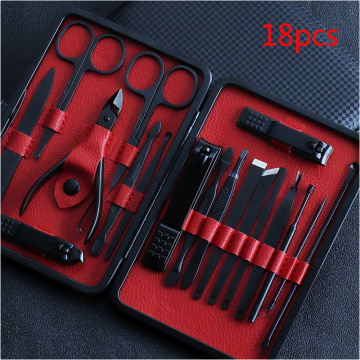 7-18 Pcs Professional Nail cutter Pedicure Scissors Set Stainless Steel Manicure Cutter Portable Manicure Nail Clipper Tool Set