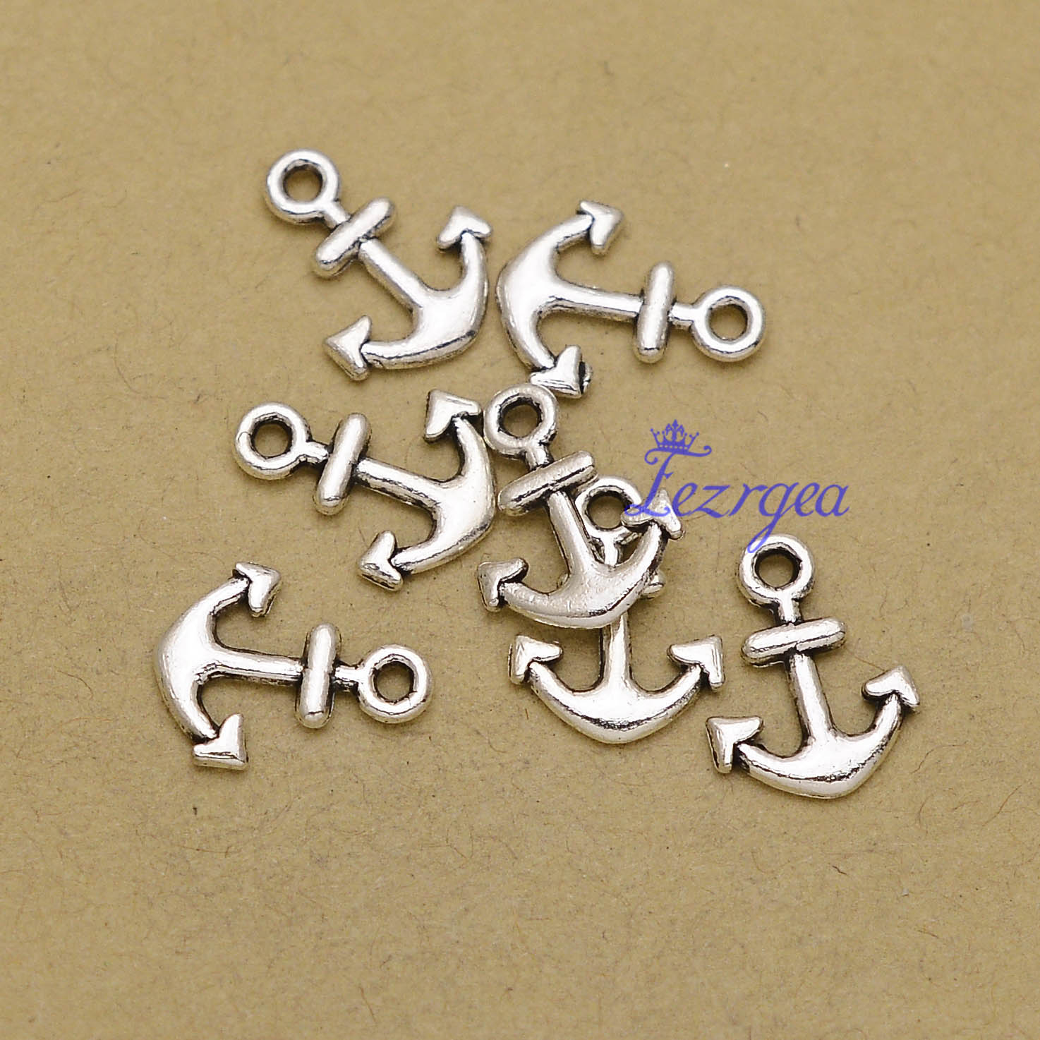 100pcs/lot--10x13mm, Antique silver plated anchor Charms ,DIY supplies, Jewelry accessories
