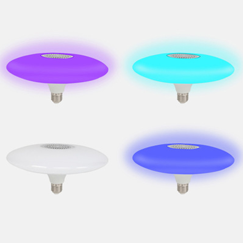 Smart RGB Bluetooth Music UFO Bulb E27/B22 Lamp holder with 24 keys remote control AC85-260V 30W UFO Audio Light