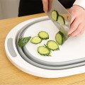 Multi-Function 3 In 1 Folding Cutting Board Kitchen Chopping Blocks Collapsible Dish Tub Washing Strainer Rack Vegetable Basket
