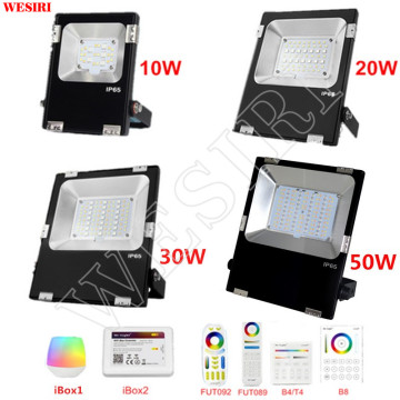 Milight RGB+CCT LED Flood Light AC86-265V 10W 20W 30W 50W RF Remote / WiFi Control IP65 Waterproof LED Floodlight