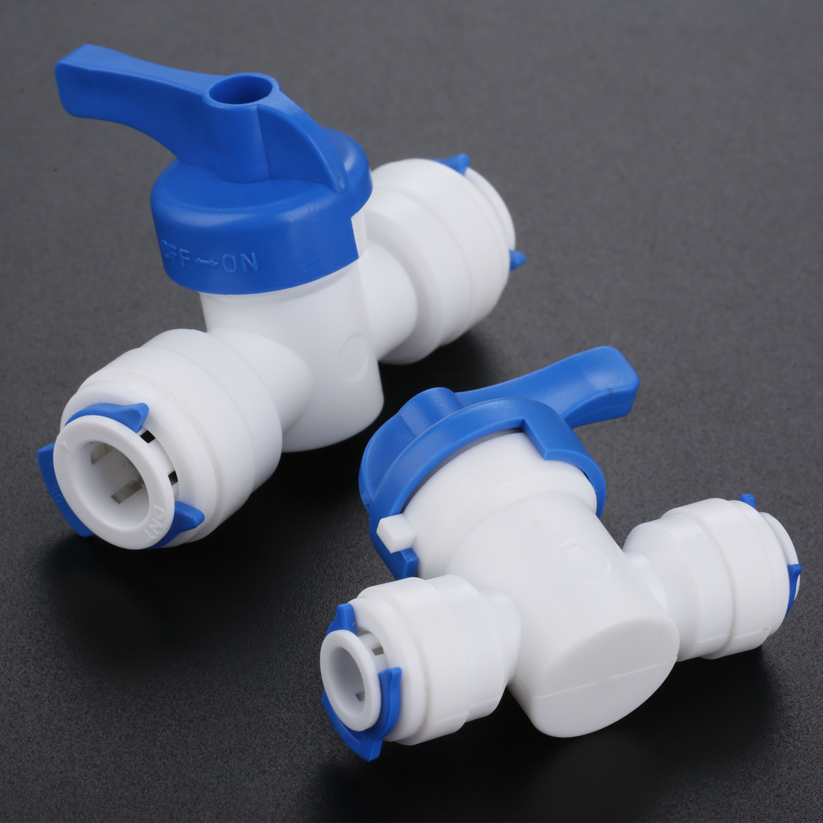 1Pc RO Straight 1/4" 3/8" OD Hose Quick Connection Control Fittings Plastic Water Ball Valve Reveser Osmosis Aquarium Fittings