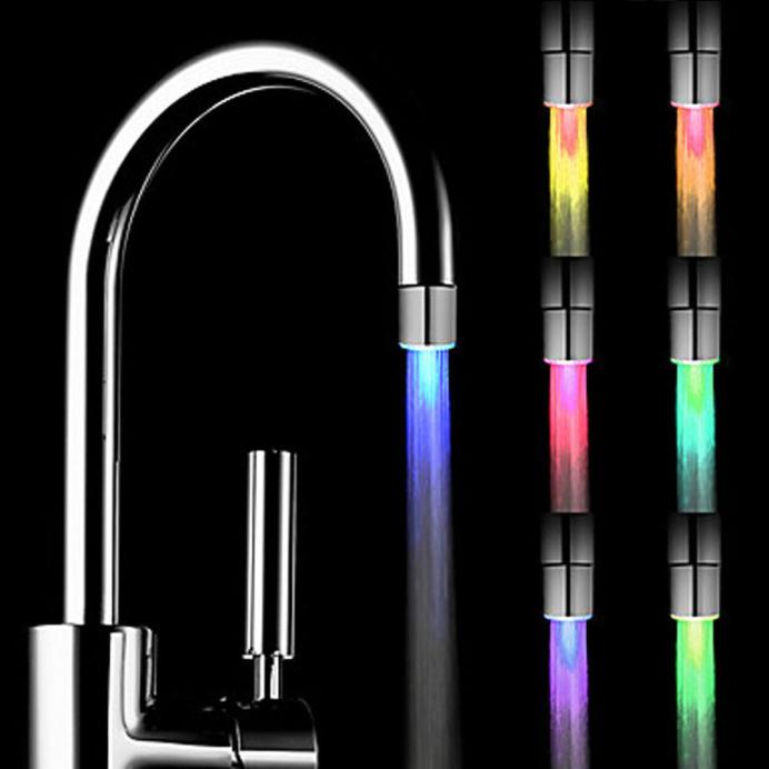 Romantic 7 Color Change LED Light Shower Head Water Bath Home Glow Bathroom Shower faucet Kitchen Water Tap Faucet Glow Shower