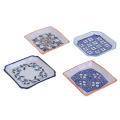 Doll House Ceramics Trays Square Plates Kitchen China Blue And White Porcelain Toy Doll Mini Food Dishes Tableware