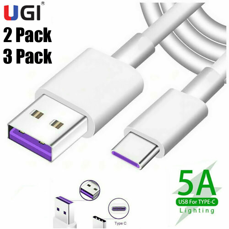 UGI 5A Fast Charging Cable 2/3 Pack Type C USB C Cable Quick Charge For Samsung Huawei Xiaomi RedMi HTC OnePlus+ Phone Data Sync