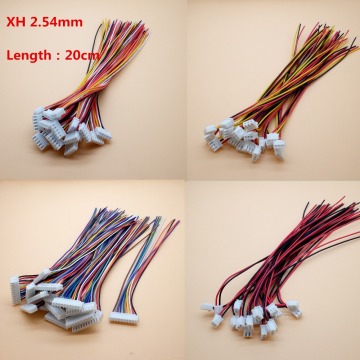 20Pcs JST XH2.54 2/3/4/5/6/7/8/9/10/12 Pin Connector Plug Wire Cable 20cm Length