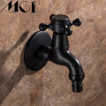 Bibcocks Tap For Outdoor Garden Black Brass Wall Mount Bathroom Corner Washing Machine Faucet Bath Toilet Mop Pool Taps Mic-B018