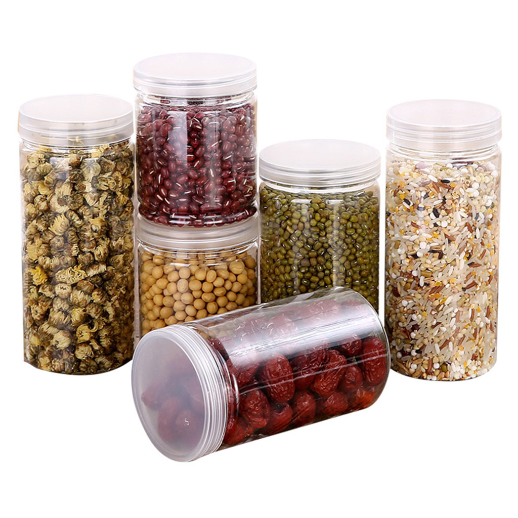 Kitchen Transparent Food Storage Container Sealing Pot Cereal Grain Bean Rice Sealed Plastic Home Storage Boxes Bins