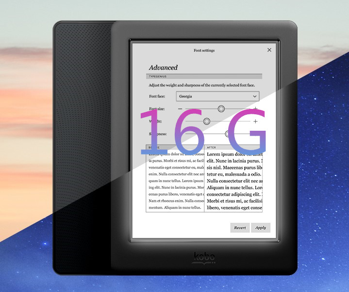 New Kobo glo HD 300PPI Rreader book E-Ink Ebook 16G WIFI Reader HD 1448x1072 Touch screen