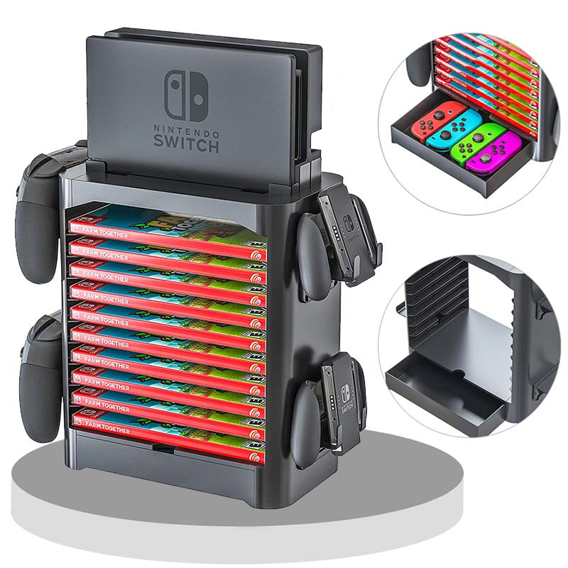 Case Storage Stand For Switch Pro Gamepads Game CD Joy-con Pro Controller Holder Tower For Nintendo Switch Console Accessories