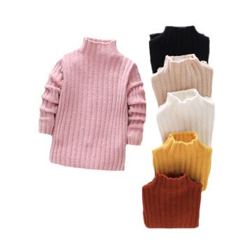 Pullover Knitted Sweaters Solid Baby Girl Winter Clothes Thick Clothing for girls Warm Children's Clothing from 1 to7 Years Old