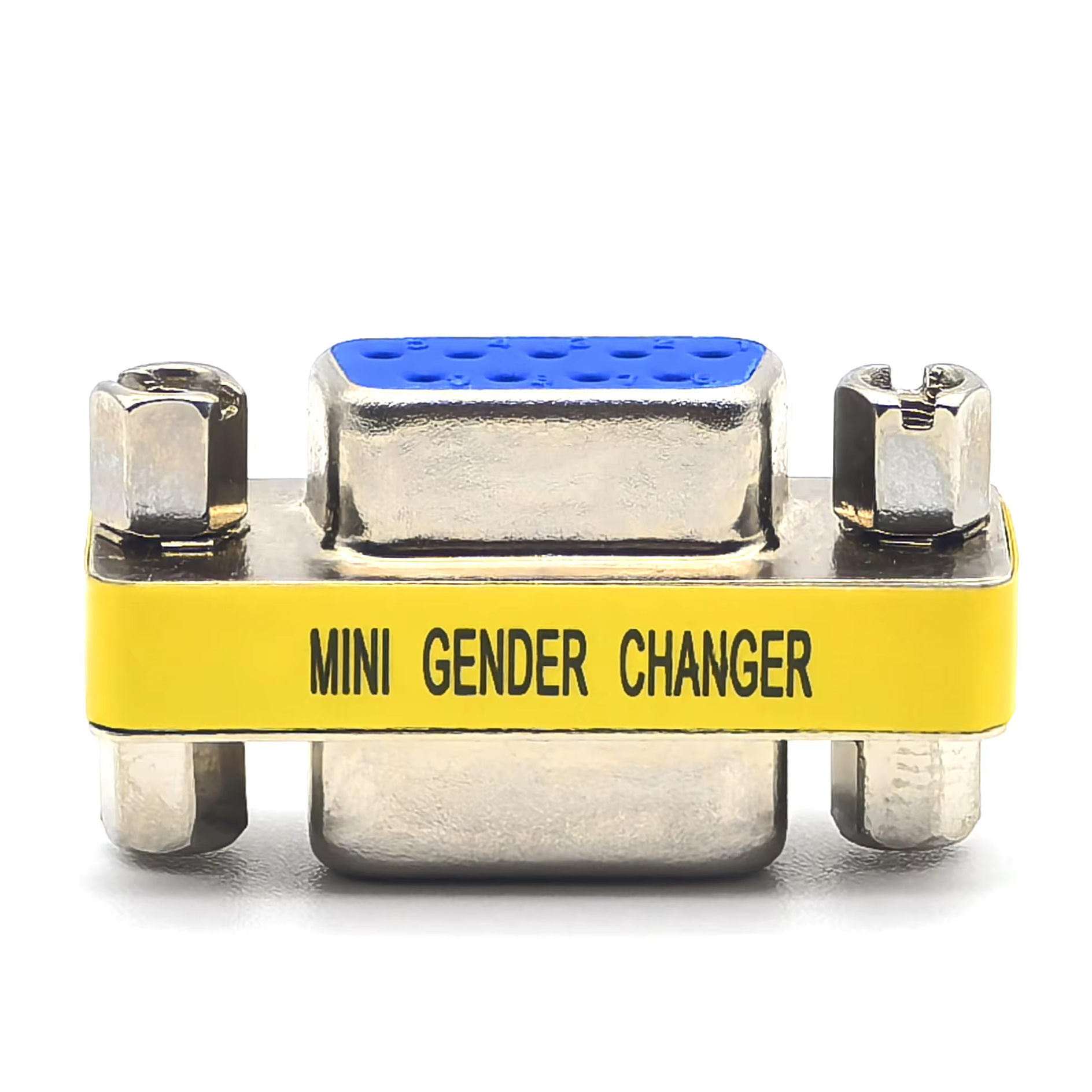 D-Sub Adapter 9-Position Female to Female Blue Plastic With Mounting Screws RoHS Compliant